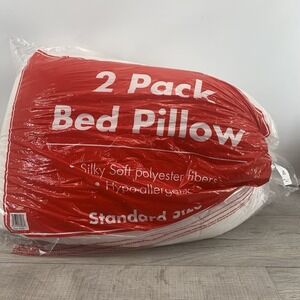 2 Pack bed pillow standard size silky soft polyester fiber hypoallergenic